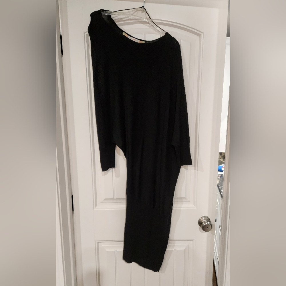 Chelsea & Violet off the should black sweater dress.